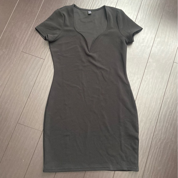 SHEIN prive Sweetheart Neck Bodycon Dress in black size 8/10 Large EUC - Picture 2 of 4